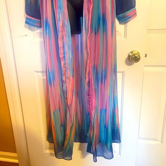 “LABEL RITU KUMAR” Sheer Kimono Kaftan Shrug - Picture 7 of 16